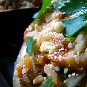 simple à cuisiner Aubergines farçies végétariennes préparation