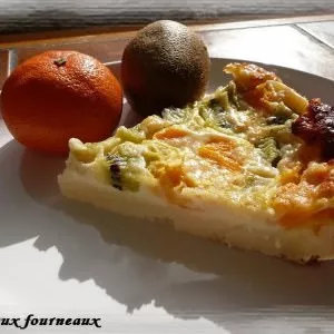 rapide Clafoutis aux kiwis & aux clémentines recette végétarienne
