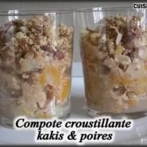 facile à cuisiner Compote croustillante aux kakis & aux poires cuisiner la recette