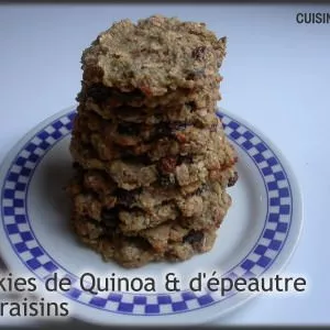simple à cuisiner Cookies Quinoa-Epeautre aux raisins cuisiner la recette