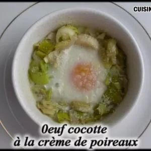 facile Oeuf Cocotte à la crème de poireaux recette de