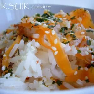 rapide Riz thaï parfumé et tagliatelles de carottes préparation