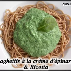 simple à cuisiner Spaghettis à la crème d'épinards et de Ricotta préparer la recette