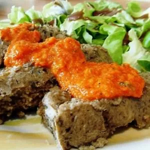 facile à cuisiner Cake aux aubergines et son coulis de poivron préparation