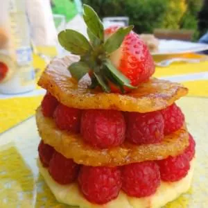 rapide à cuisiner Mille-feuille Ananas Framboises recette de