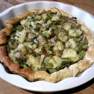 facile Tarte aux poireaux sur fond de tapenade recette de