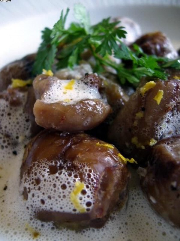 Châtaignes salées façon sabayon au citron