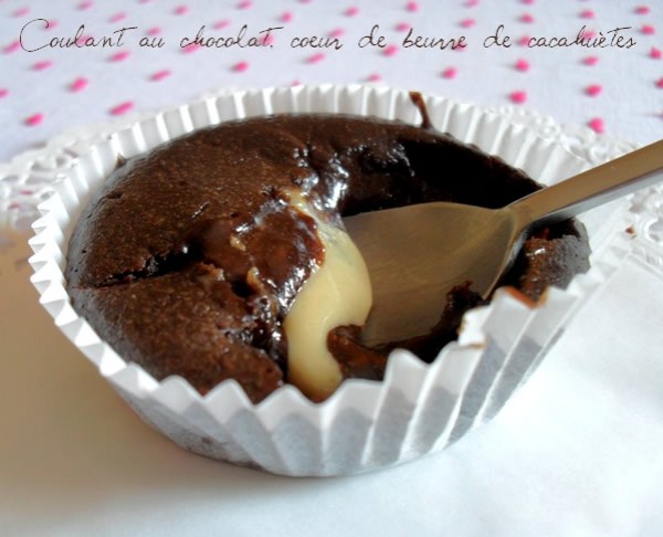 Coulant au Chocolat, Coeur de beurre de cacahuètes