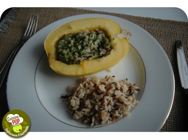 Courge d'hiver au parmesan et riz sauvage