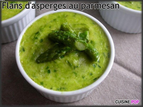 Flans d'asperges au parmesan et aux noisettes