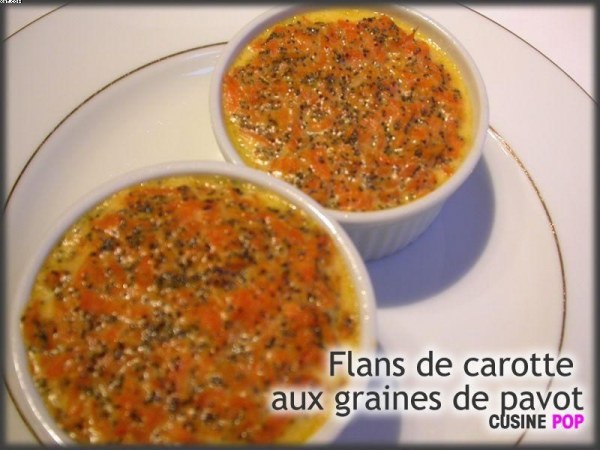 Flans de carotte aux graines de pavot