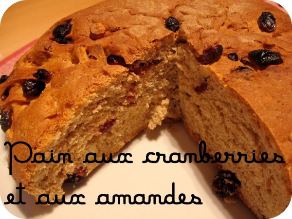 Pain aux cranberries et aux amandes
