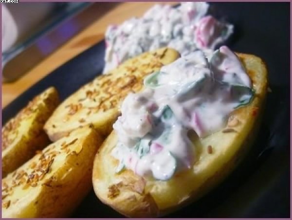 Pommes de terre rôties & sauce aux radis