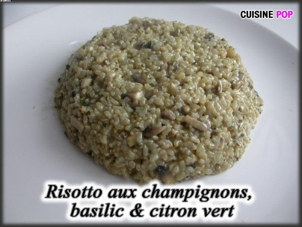 Risotto aux champignons, basilic & citron vert