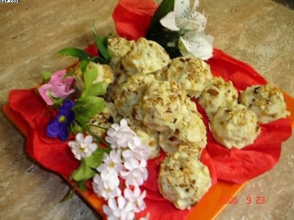 Roses des sable au chocolat blanc et orangettes