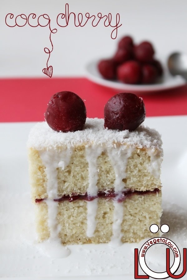 Moelleux noix de coco et cerises