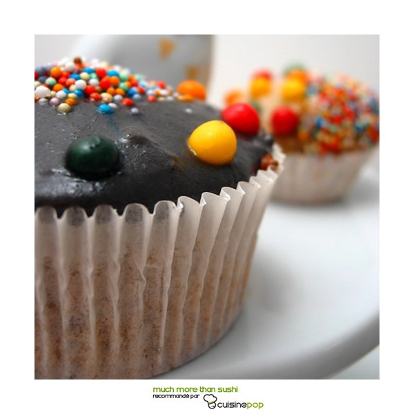 Cupcakes citron et sésame noir