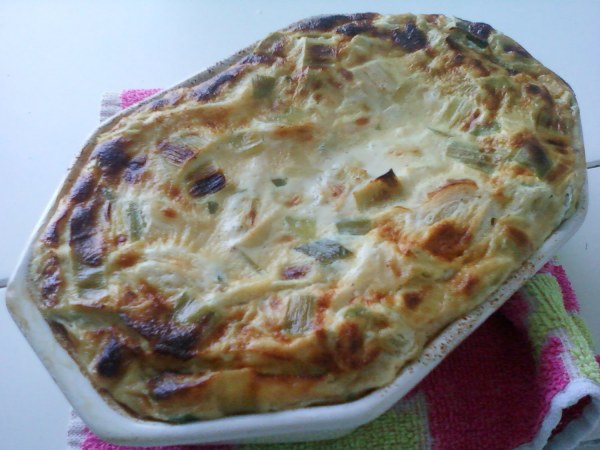 Flan à la ricotta et aux poireaux 