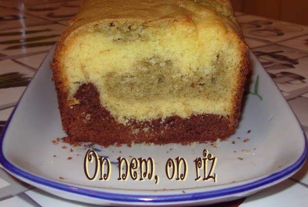 Marbré aux 2 chocolats et au thé matcha