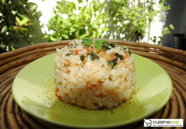 Risotto aux tomates et au basilic