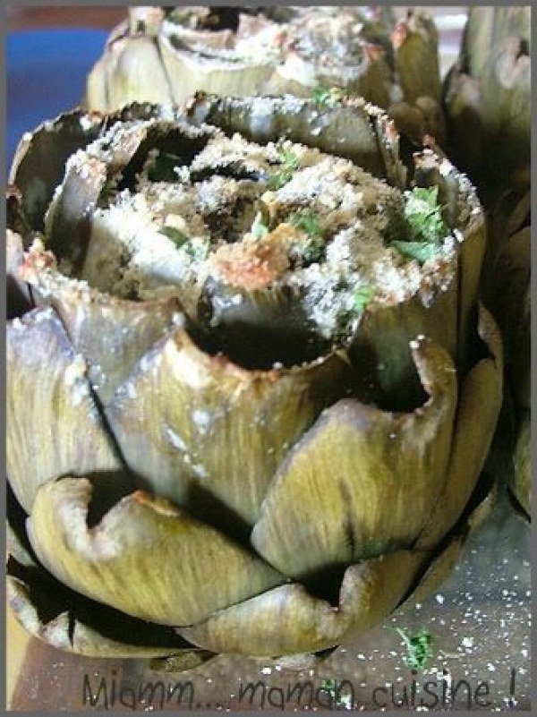 Artichauts farcis au fromage