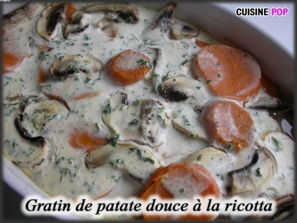 Gratin de patate douce à la ricotta